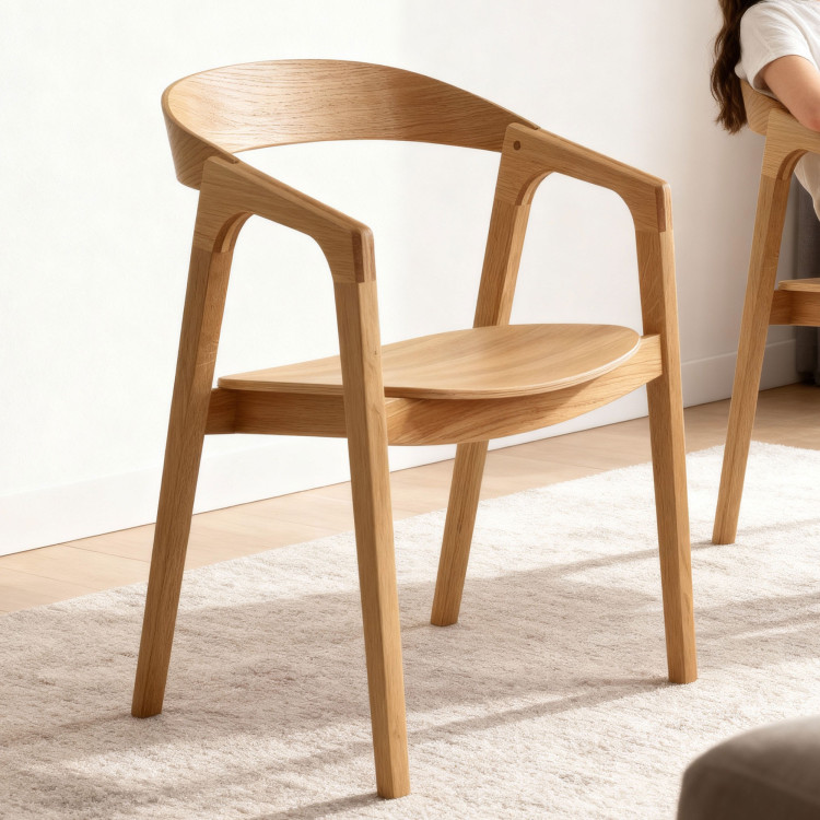 Tölgyfa étkezőasztal Robi 160 x 90 és design székek Brando  - 6