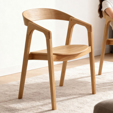 Tölgyfa étkezőasztal Robi 160 x 90 és design székek Brando  - 6