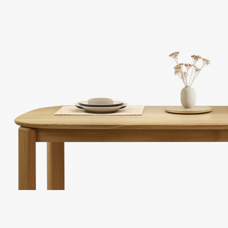 Tölgyfa étkezőasztal Robi 160 x 90 és design székek Brando  - 7