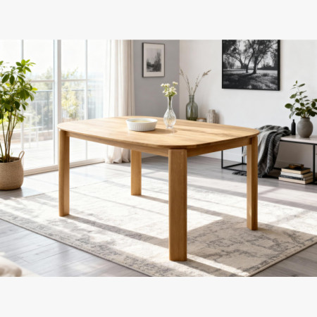 Tölgyfa étkezőasztal Robi 160 x 90 és design székek Brando  - 10