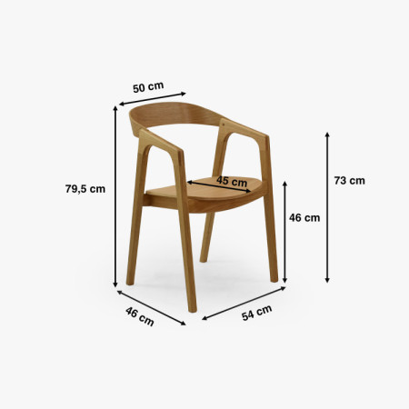 Tölgyfa étkezőasztal Robi 160 x 90 és design székek Brando  - 12