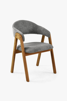 Tölgyfa karfás szék, szürke  - 1