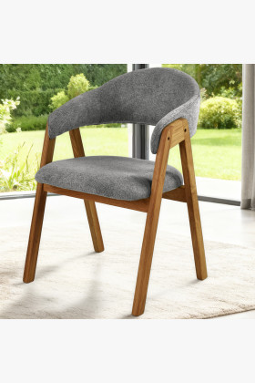 Tölgyfa karfás szék, szürke  - 1 2