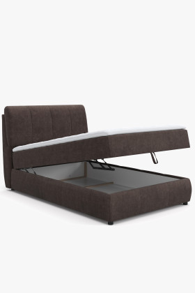 Kontinentális ágy ágyneműtartóval 120 x 200 cm - barna  - 1 2