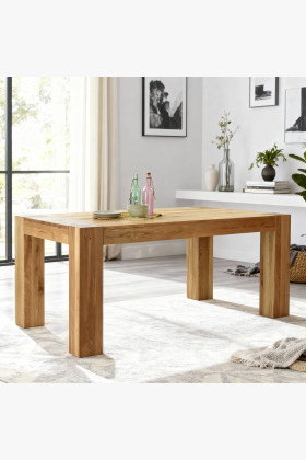 Tömör tölgyfa étkezőasztal 180x100 cm, rusztikus, masszív kivitel