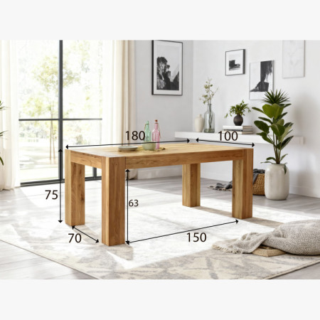 Dubfa étkezőasztal masszív DUB, George 180 x 100 cm  - 11