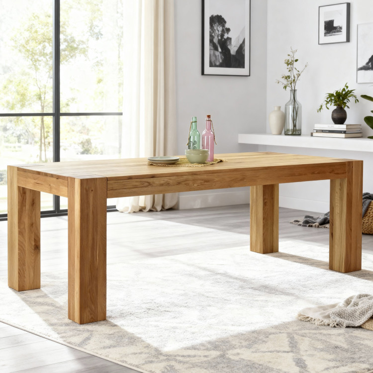 Dubfa étkezőasztal tömör DUB, George 220 x 100 cm  - 1