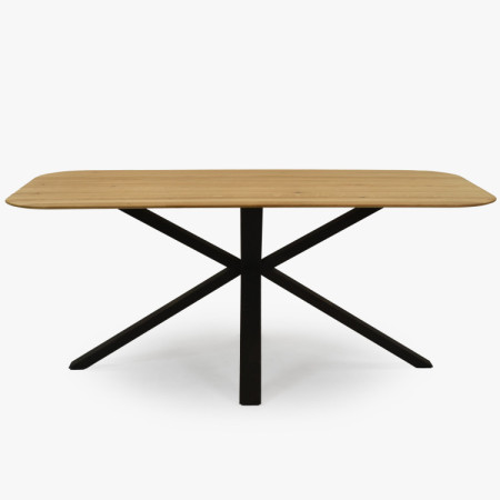 Dub asztal kov lábbal, X alakban 180 x 90 cm  - 7