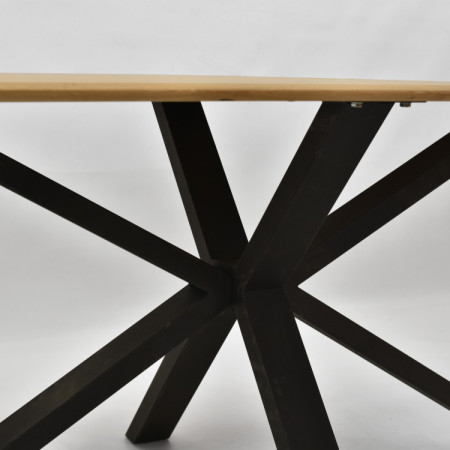 Dub asztal kov lábbal, X alakban 180 x 90 cm  - 9