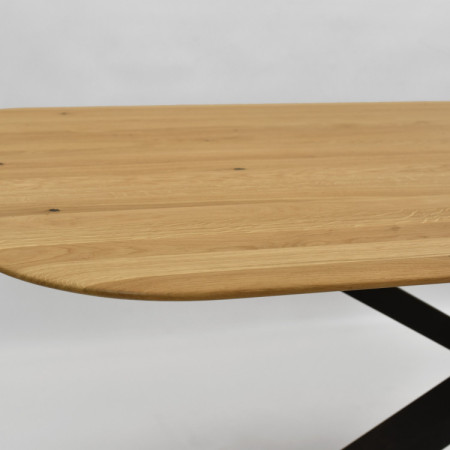 Dub asztal kov lábbal, X alakban 180 x 90 cm  - 12