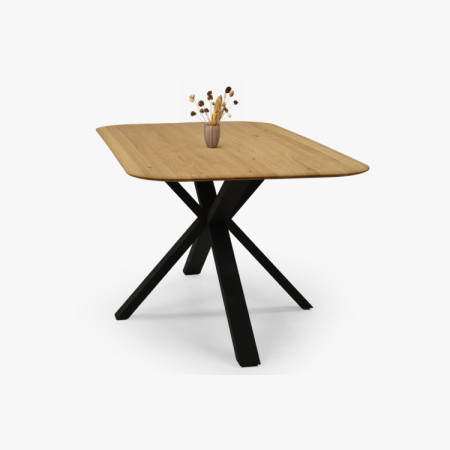 Dub asztal kov lábbal, X alakban 180 x 90 cm  - 13