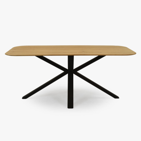 Dub asztal kov lábbal, X alakban 180 x 90 cm  - 17