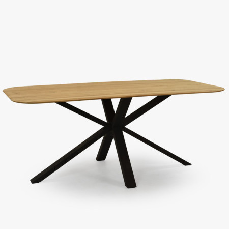 Dub asztal kov lábbal, X alakban 180 x 90 cm  - 18