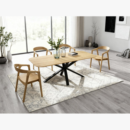 Dub asztal kov lábbal, X alakban 180 x 90 cm  - 23