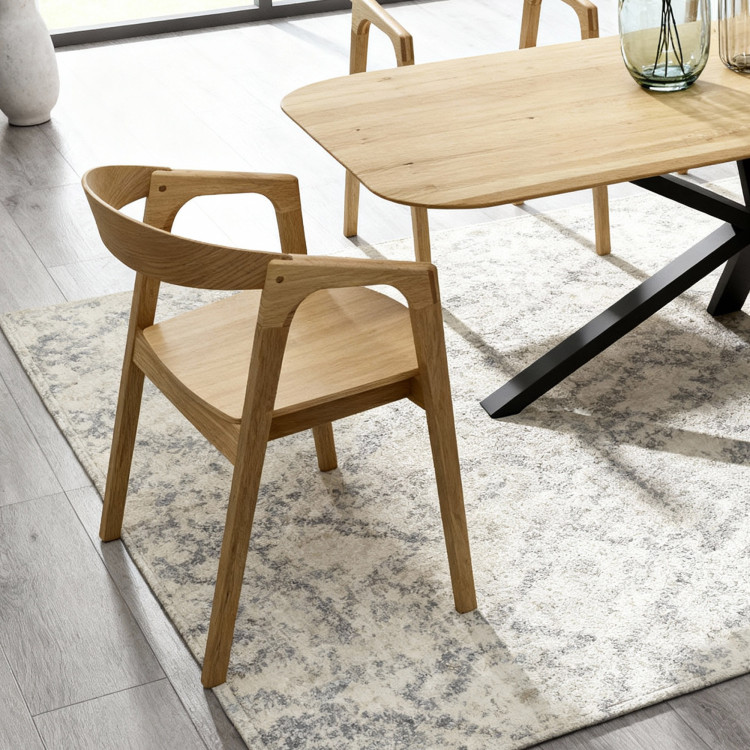 Dub asztal kov lábbal, X alakban 180 x 90 cm  - 24