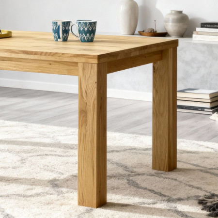 Tölgyfa asztal 180 x 90 cm és 4 db fa szék  - 5