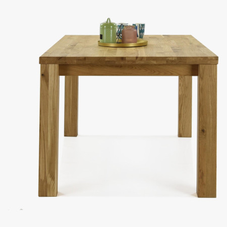 Tölgyfa asztal 180 x 90 cm és 4 db fa szék  - 7