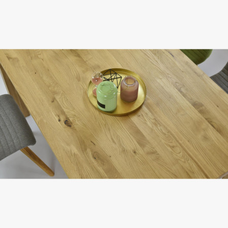 Tölgyfa asztal 180 x 90 cm és 4 db fa szék  - 10