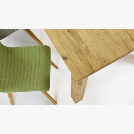 Tölgyfa asztal 180 x 90 cm és 4 db fa szék  - 11