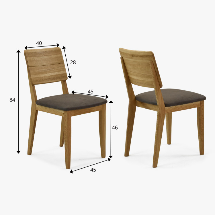 Tölgyfa asztal 180 x 90 cm és 4 db fa szék  - 16