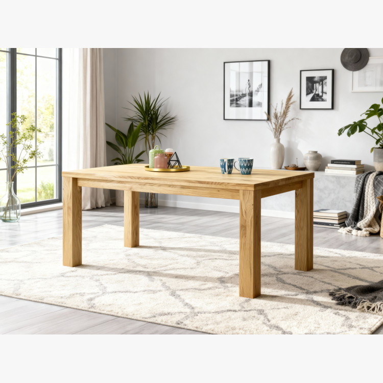 Tölgyfa asztal 180 x 90 cm és 4 db fa szék  - 20