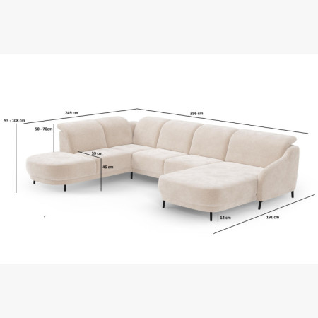 U-alakú kanapé Blues  - 7