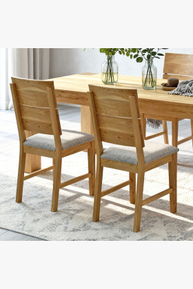 Masszív tölgy étkezőasztal 220×100 cm 4 skandináv székkel  - 1 2