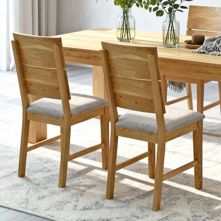 Masszív tölgy étkezőasztal 220×100 cm 4 skandináv székkel  - 2