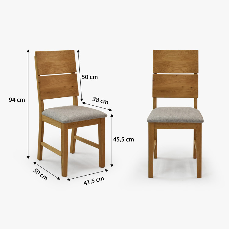 Masszív tölgy étkezőasztal 220×100 cm 4 skandináv székkel  - 13