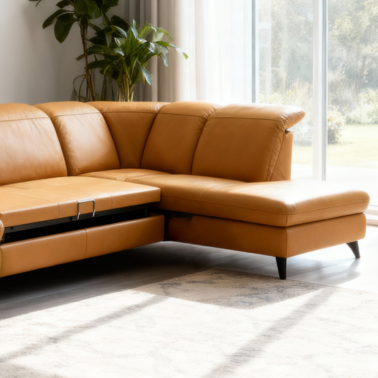 Luxus Magma U-alakú bőr ülőgarnitúra, P ottomán  - 2