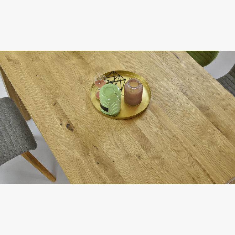 Tölgy étkezőgarnitúra 180x90 cm és 4 sötétszürke szék  - 11