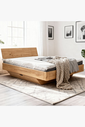 Tölgyfa ágy 160x200 cm, tárolós fiókokkal, Bar modell