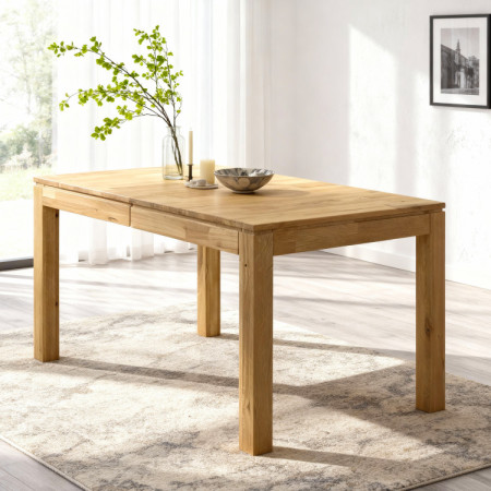 Masszív kihúzható asztal 120 x 80 cm, + 50 cm  - 1