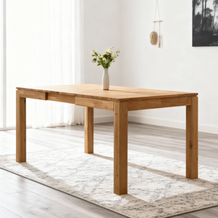 Masszív kihúzható asztal 120 x 80 cm, + 50 cm  - 2