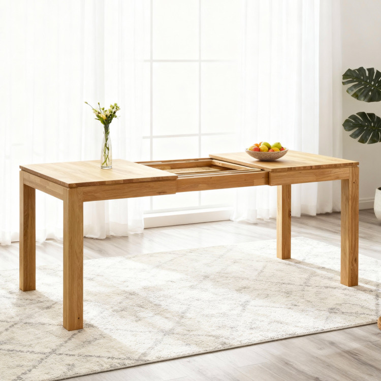 Masszív kihúzható asztal 120 x 80 cm, + 50 cm  - 4