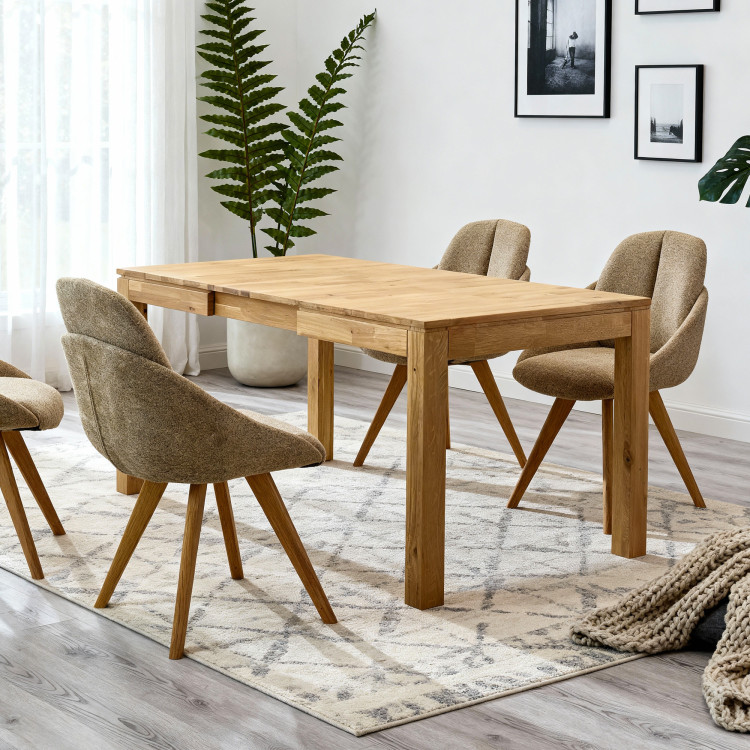 Masszív kihúzható asztal 120 x 80 cm, + 50 cm  - 5