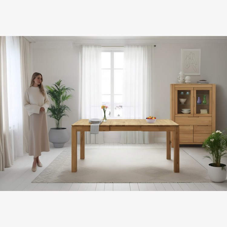 Masszív kihúzható asztal 120 x 80 cm, + 50 cm  - 9