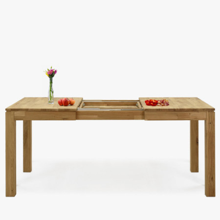 Masszív kihúzható asztal 120 x 80 cm, + 50 cm  - 18