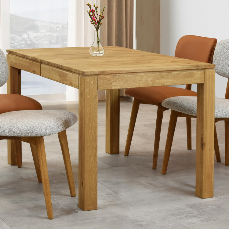 Masszív kihúzható asztal 120 x 80 cm, + 50 cm  - 24