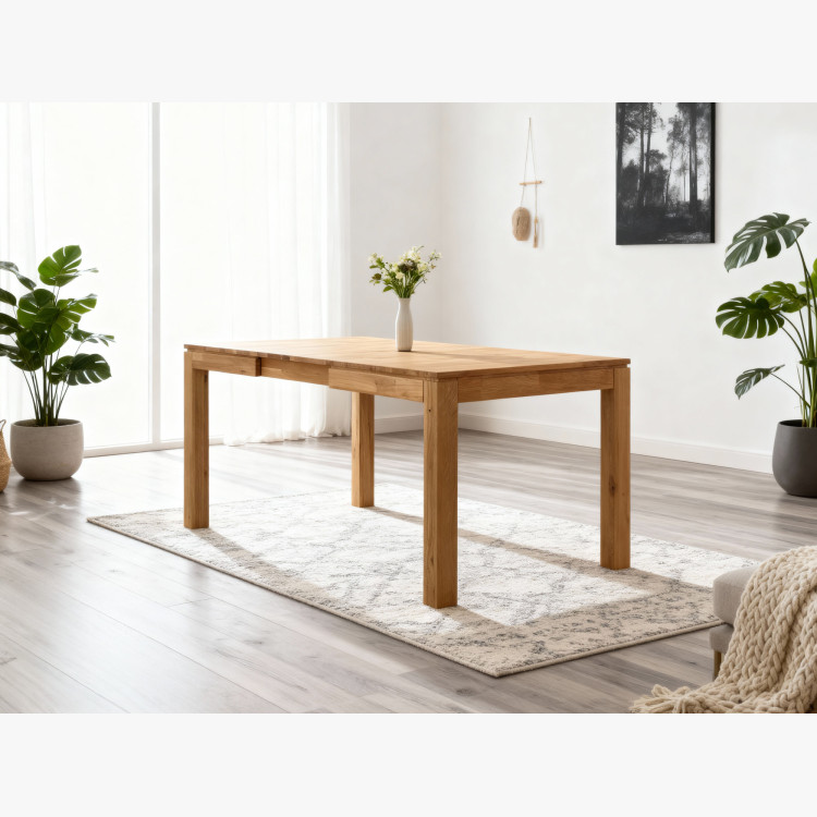 Masszív kihúzható asztal 120 x 80 cm, + 50 cm  - 30