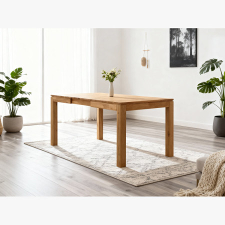 Masszív kihúzható asztal 120 x 80 cm, + 50 cm  - 30