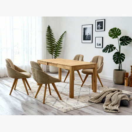 Masszív kihúzható asztal 120 x 80 cm, + 50 cm  - 33