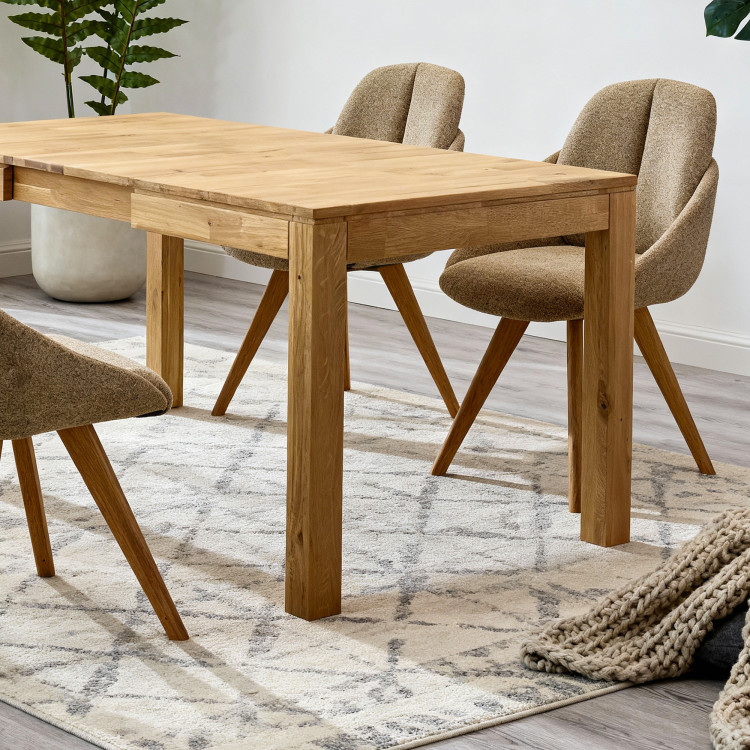 Masszív kihúzható asztal 120 x 80 cm, + 50 cm  - 35