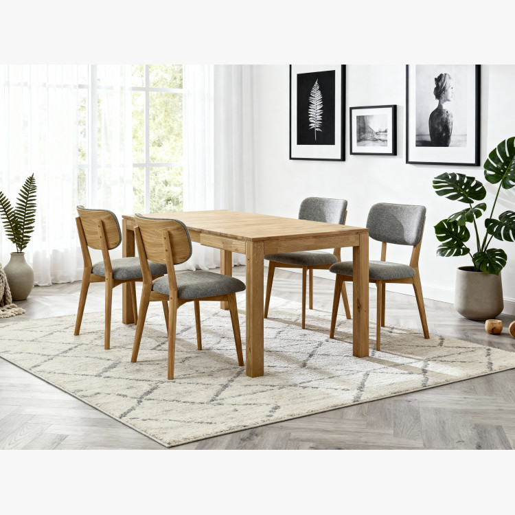 Masszív kihúzható asztal 120 x 80 cm, + 50 cm  - 36