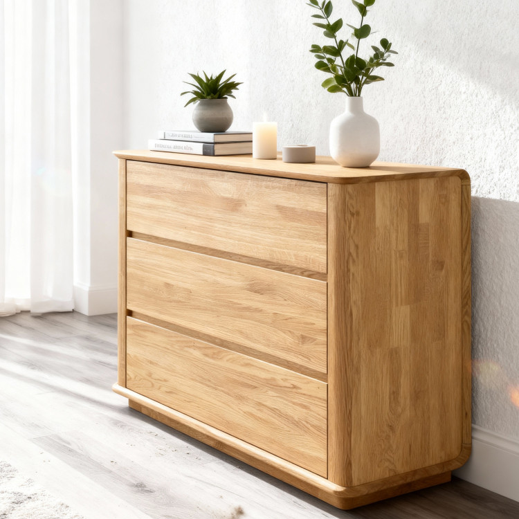 Prémium tölgy komód 3 fiókkal  - 1