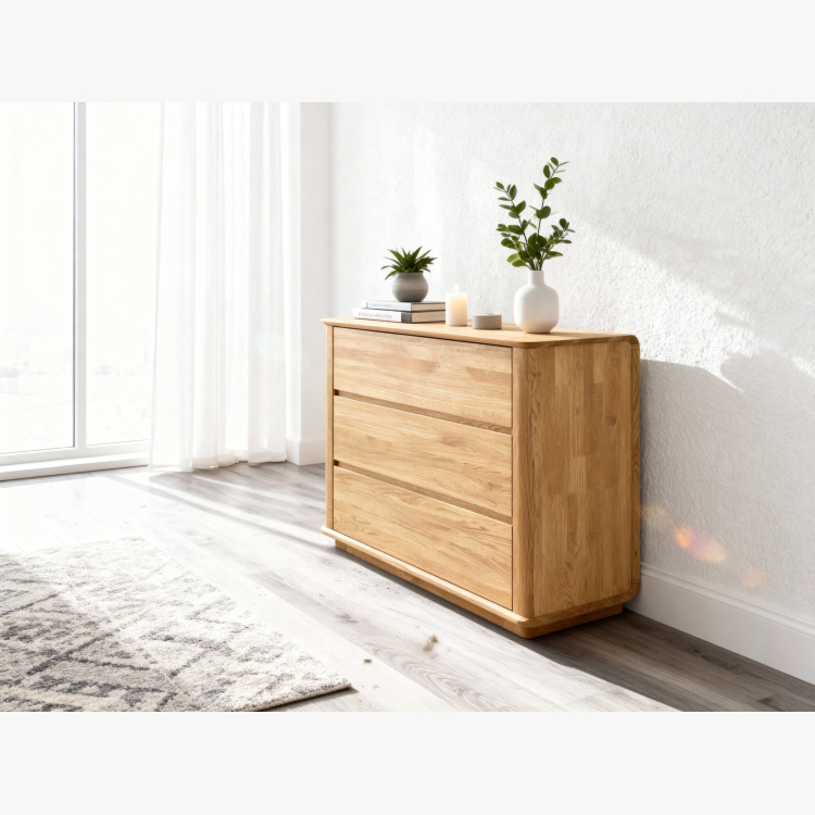 Prémium tölgy komód 3 fiókkal  - 3