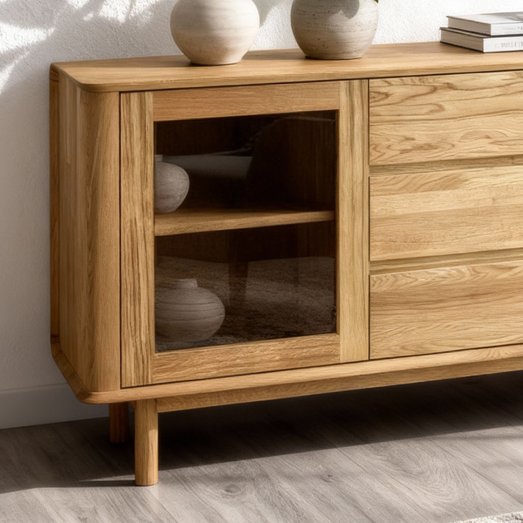 Prémium tölgy komód ajtókkal és fiókokkal  - 3