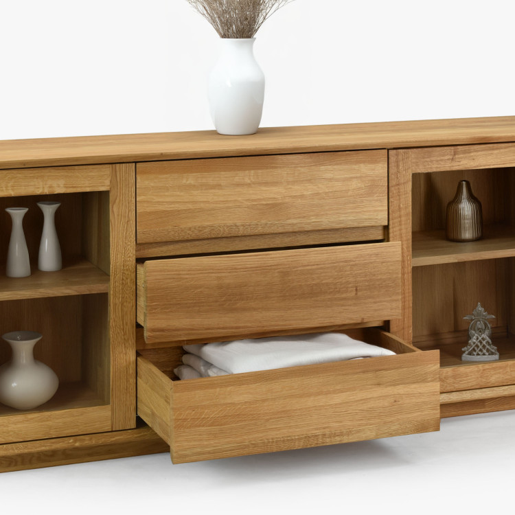 Prémium tölgy komód ajtókkal és fiókokkal  - 4