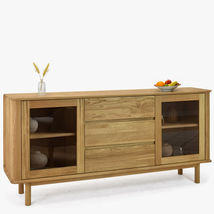 Prémium tölgy komód ajtókkal és fiókokkal  - 5