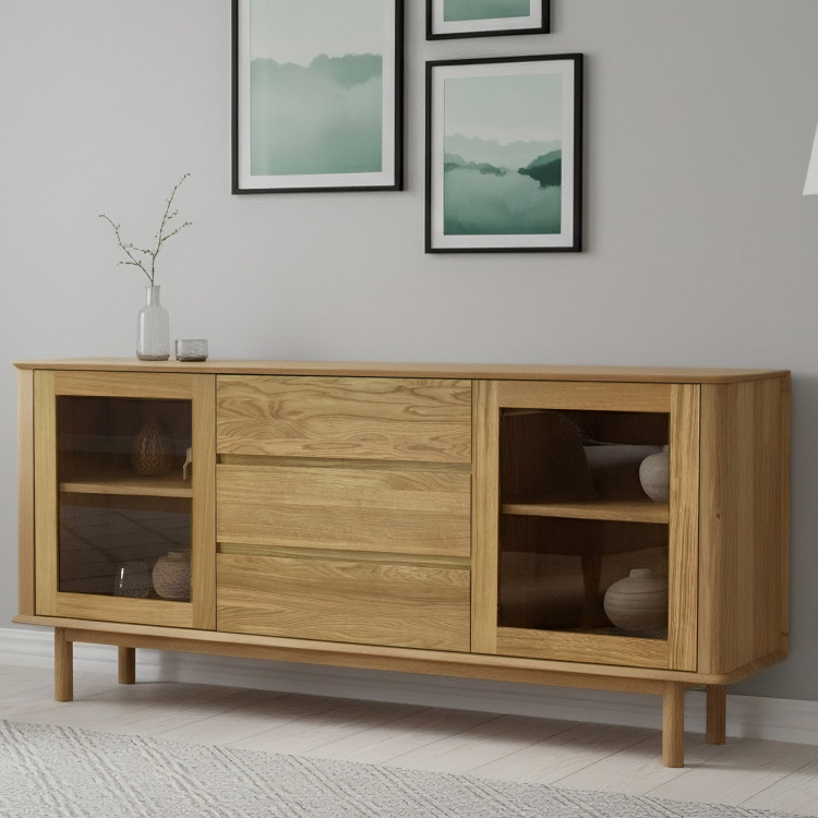 Prémium tölgy komód ajtókkal és fiókokkal  - 6